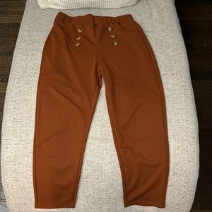 SHEIN Rust Ankle Cropped Pants